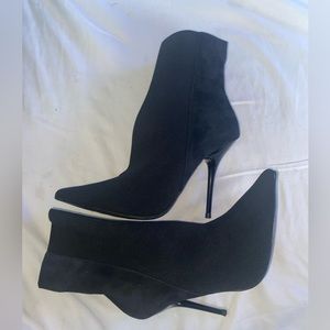 AQUA Mine Black Suede Stiletto Booties